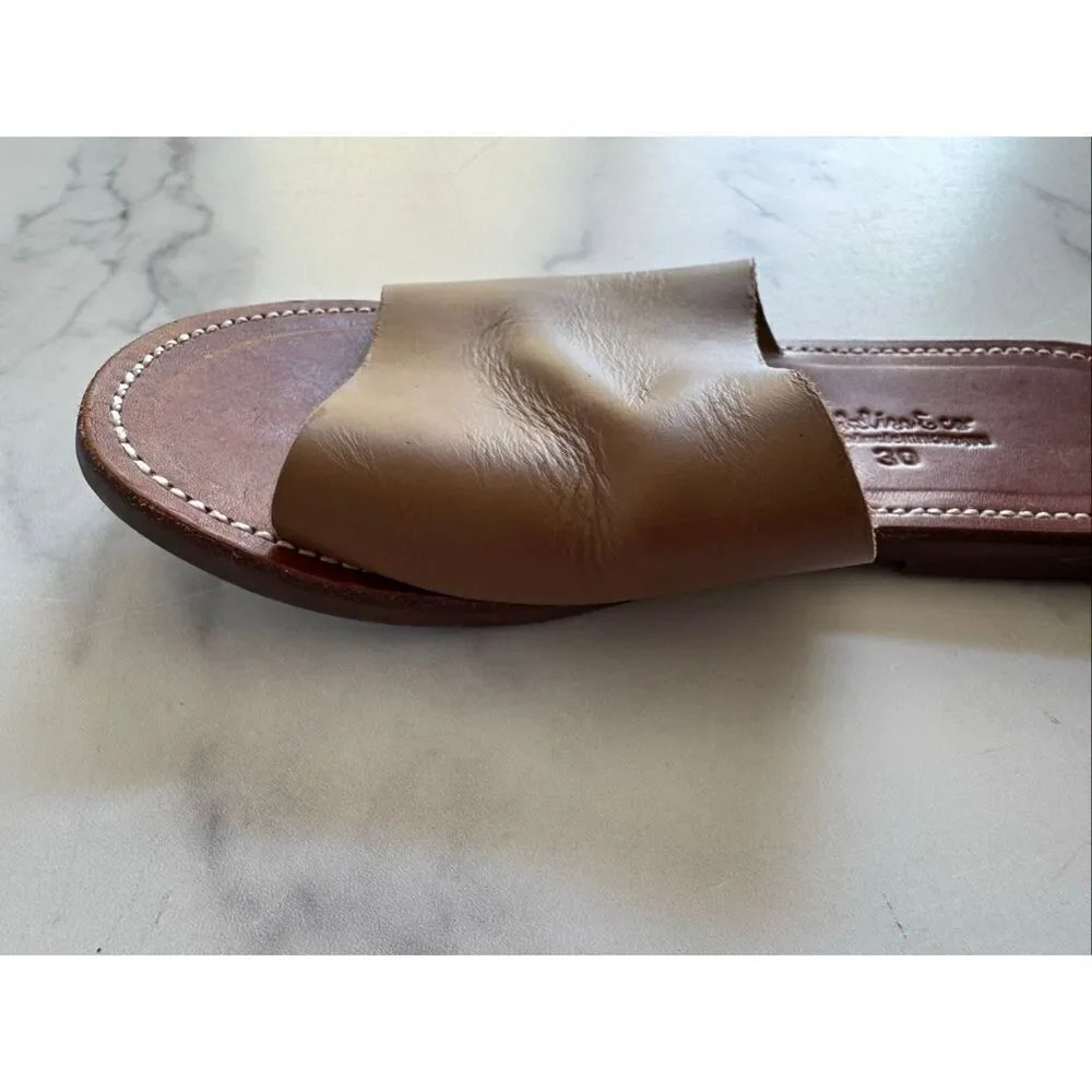 Adelisa & Co 12 slip on girls open toe leather imported sandals